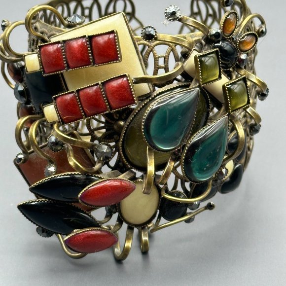 Konplott German hand-made RARE Brass Bracelet Bangle and Earrings with Ladybugs - Picture 3 of 5